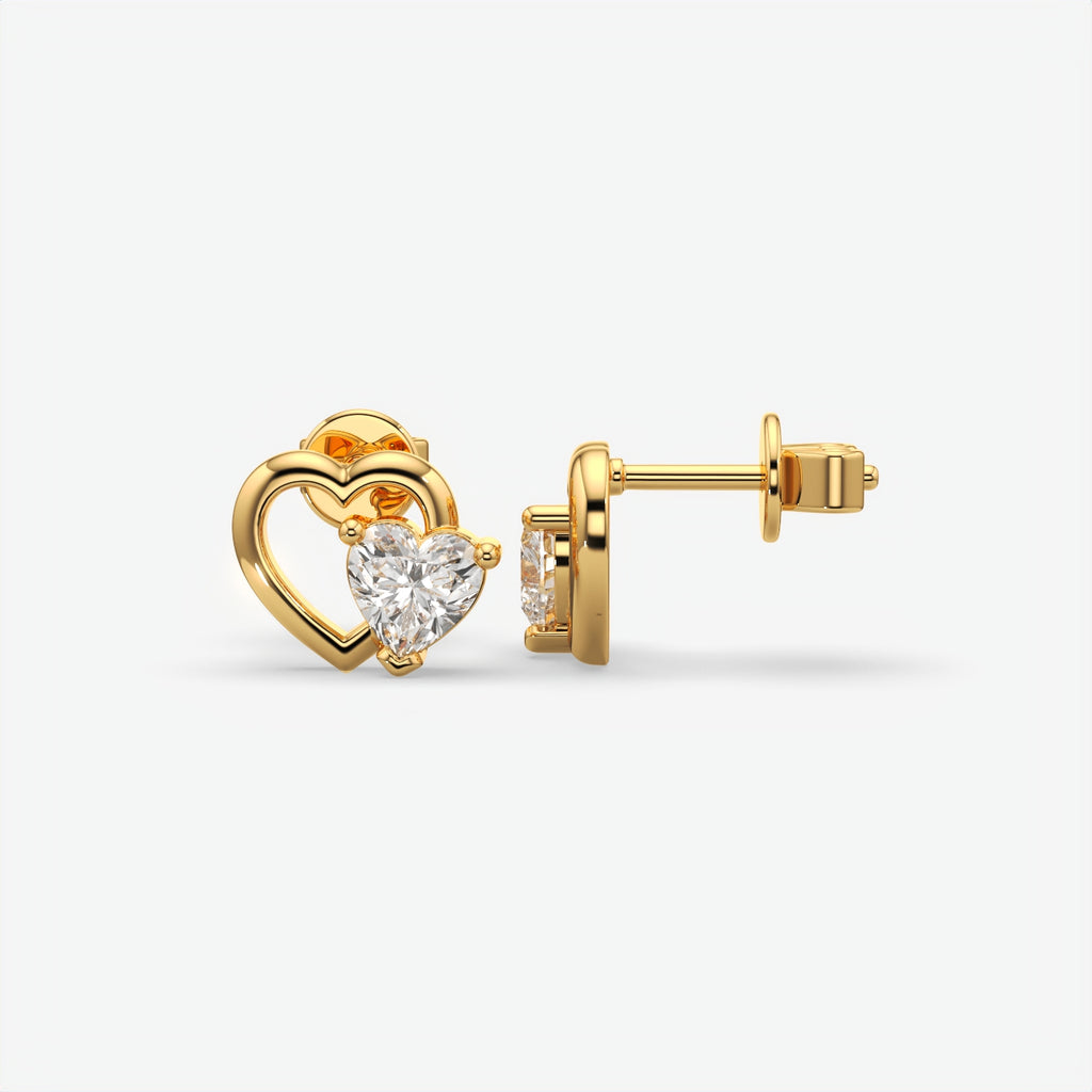 Heart Earrings for Women – Elegant Heart Stud Earrings