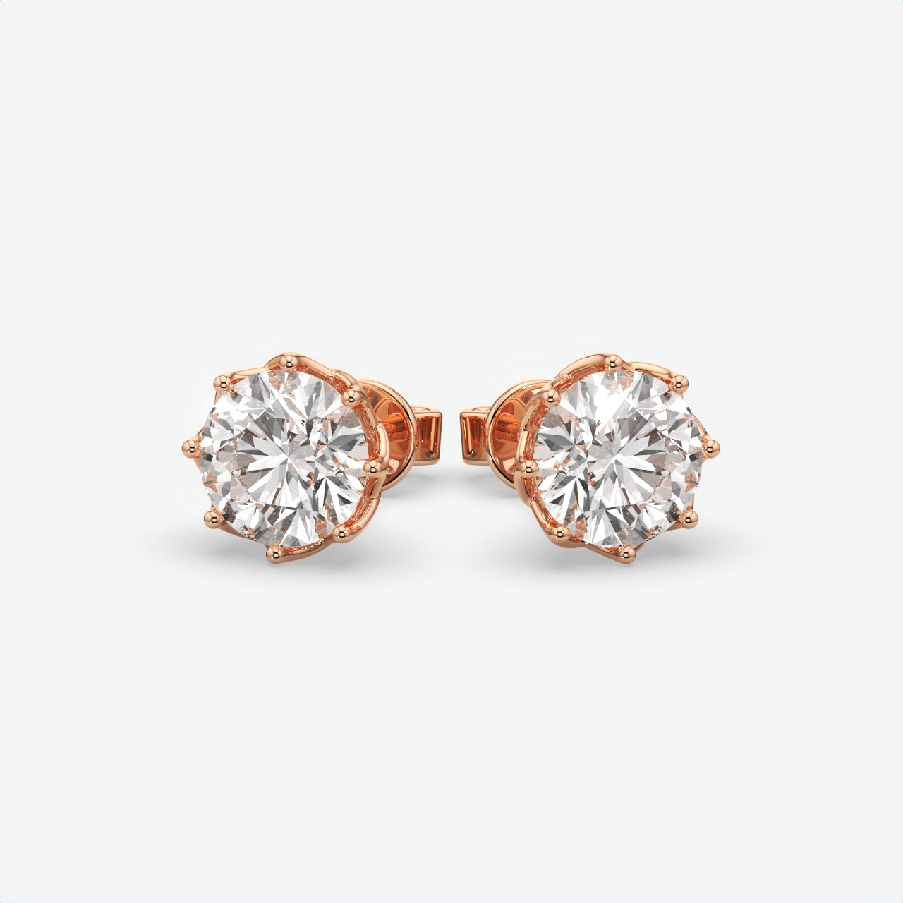 Round Moissanite Diamond Silver Stud Earrings For Men's