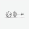 Round Moissanite Diamond Silver Stud Earrings For Men's