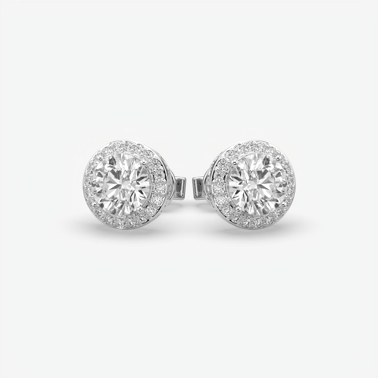 Sterling Silver Moissanite Solitaire Stud Earrings For Men's