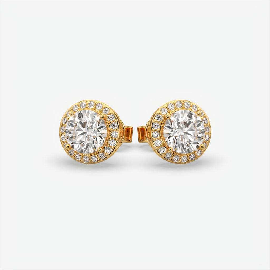 Sterling Silver Moissanite Solitaire Stud Earrings For Men's