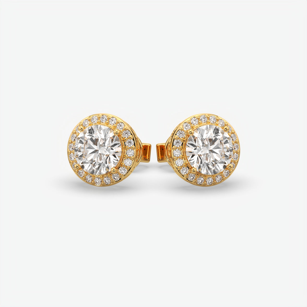 Sterling Silver Moissanite Solitaire Stud Earrings For Men's
