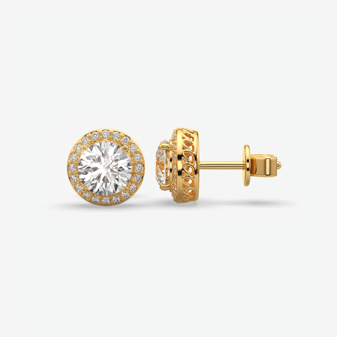 Sterling Silver Moissanite Solitaire Stud Earrings For Men's