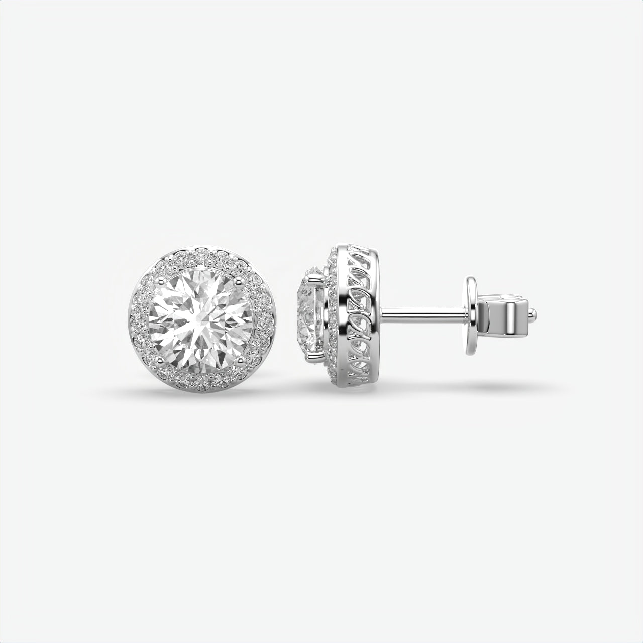 Sterling Silver Moissanite Solitaire Stud Earrings For Men's