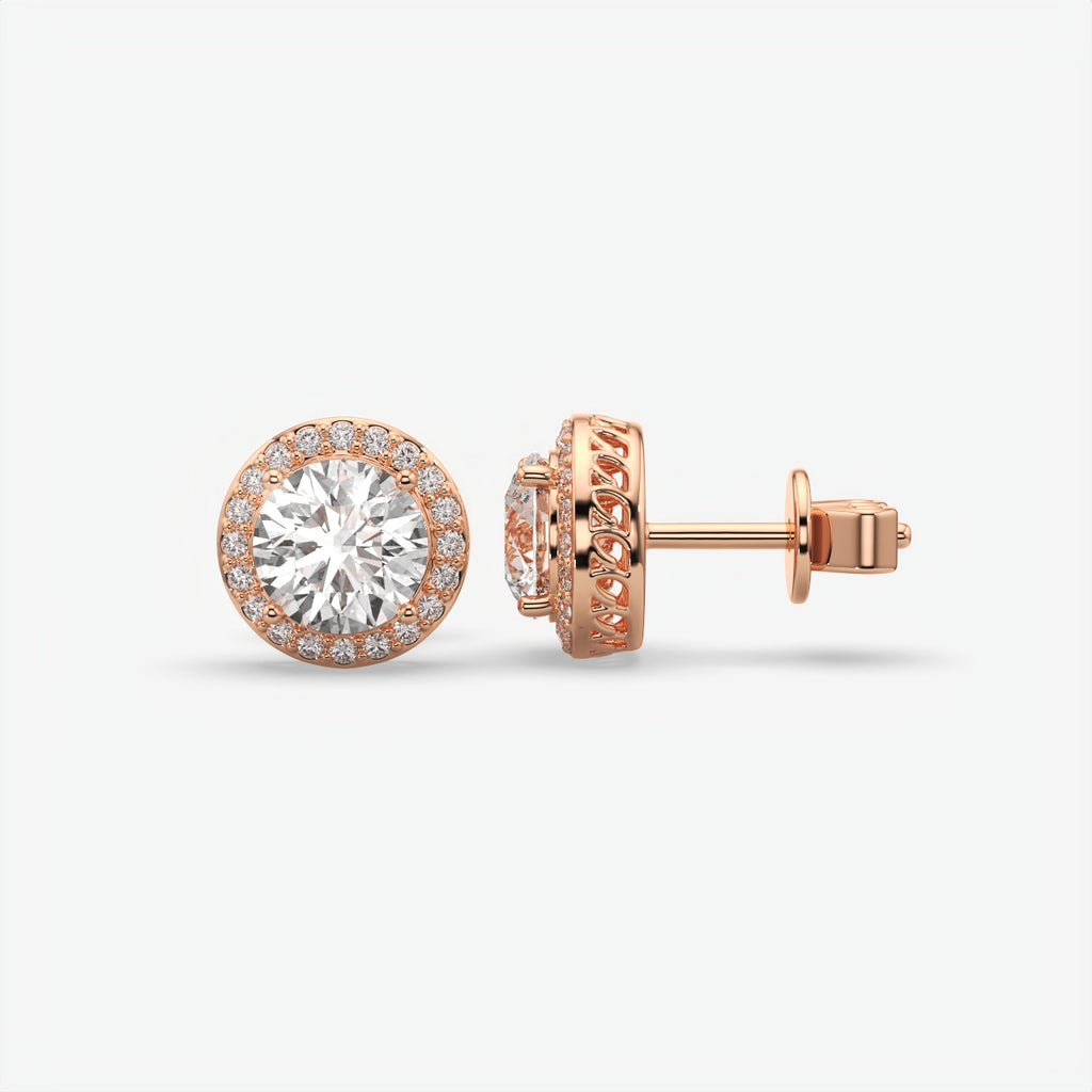 Sterling Silver Moissanite Solitaire Stud Earrings For Men's