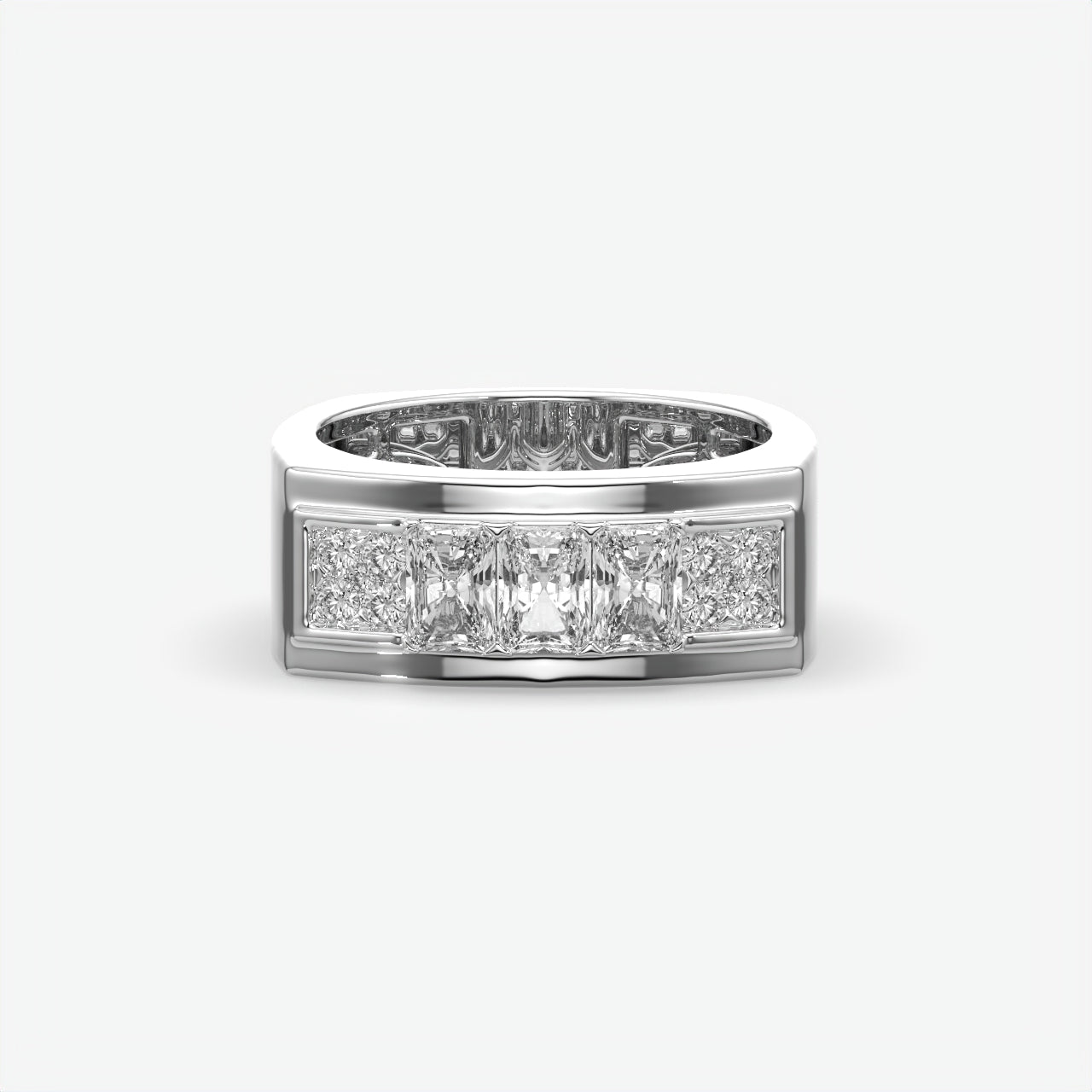 Apex Dual Shield Trendy Silver Men's Ring