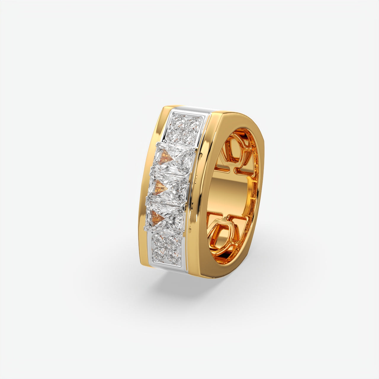 Apex Dual Shield Trendy Silver Men's Ring