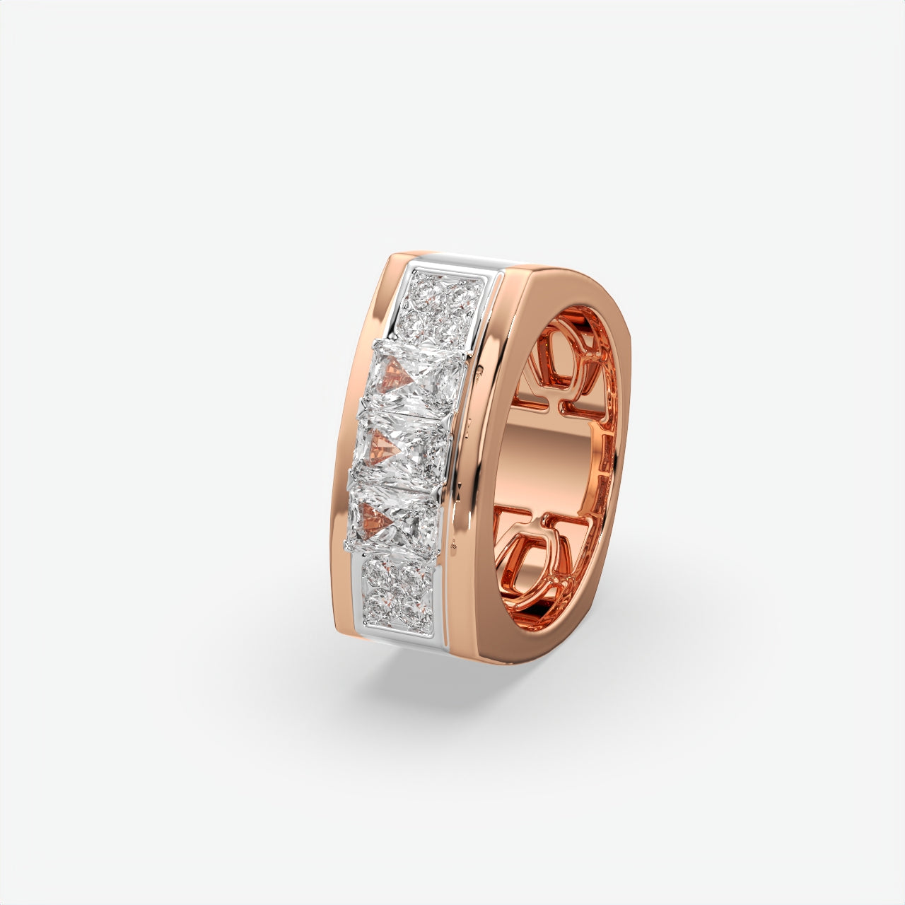 Apex Dual Shield Trendy Silver Men's Ring