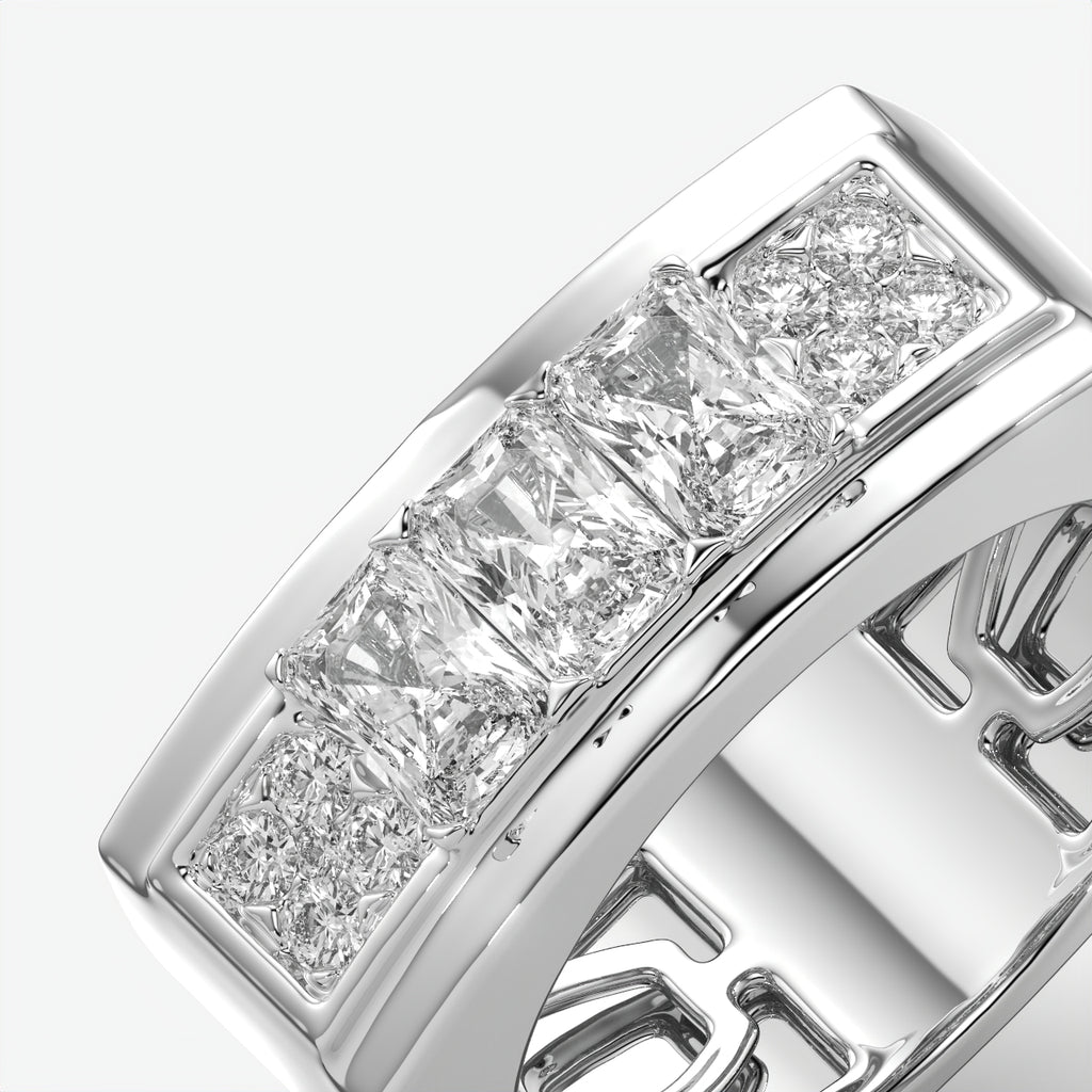 Apex Dual Shield Trendy Silver Men's Ring