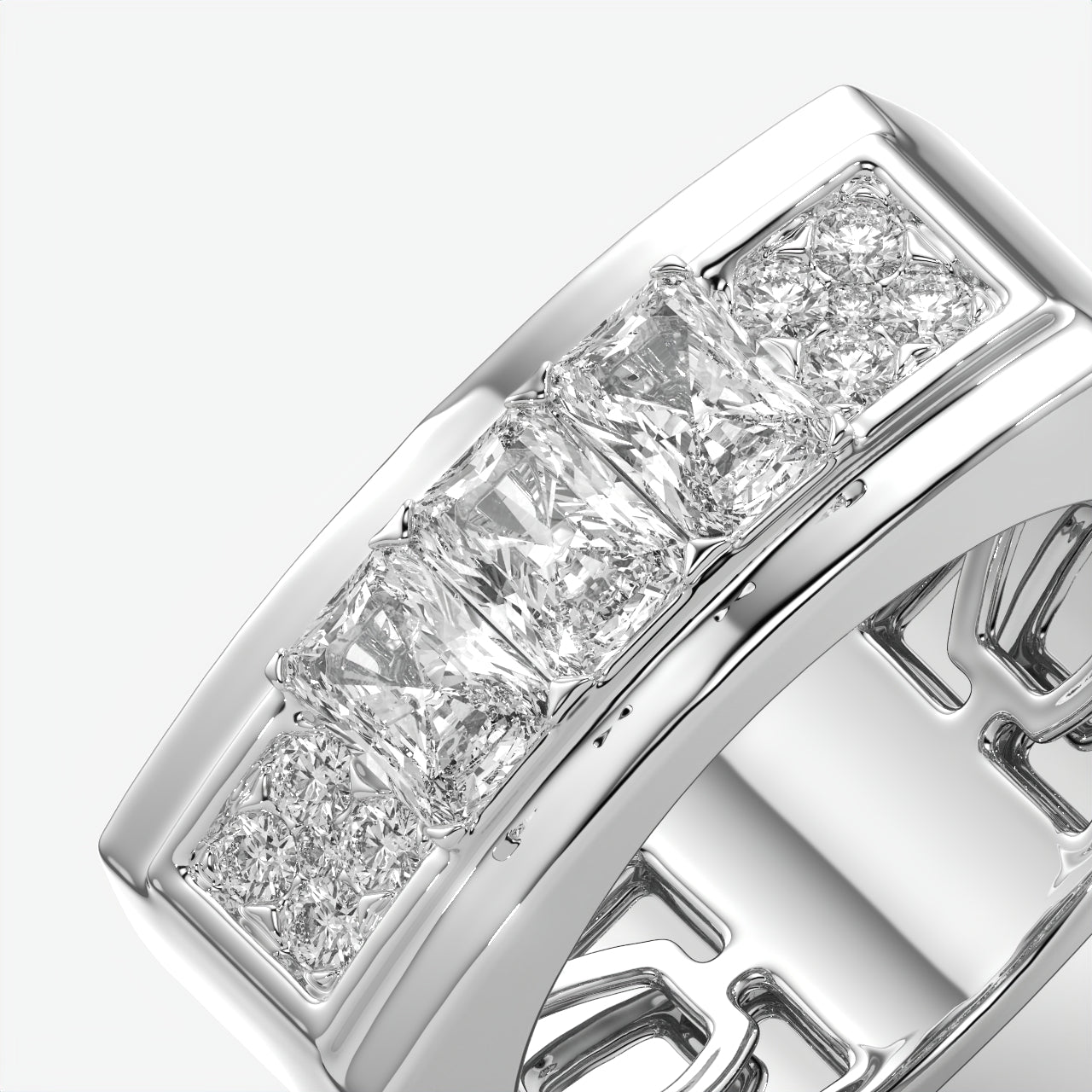 Apex Dual Shield Trendy Silver Men's Ring