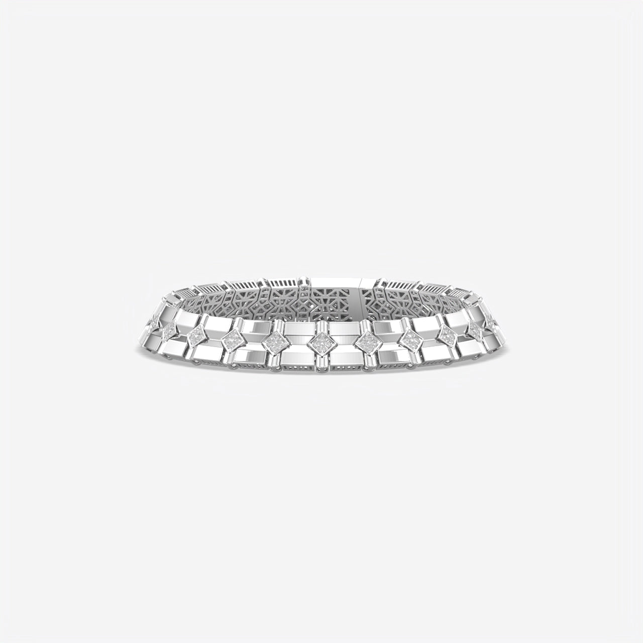 Men’s Signature Grid Silver Bracelet