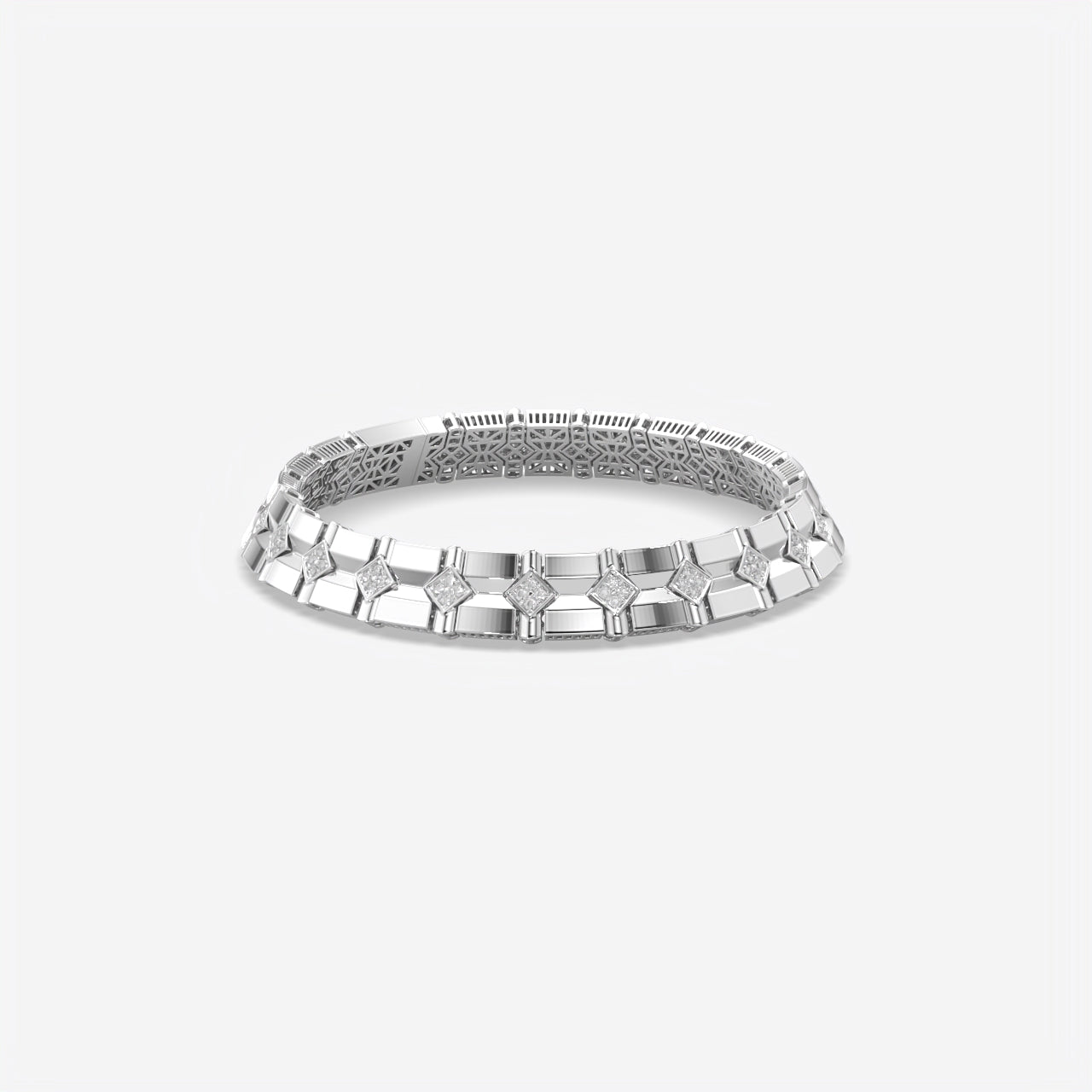 Men’s Signature Grid Silver Bracelet