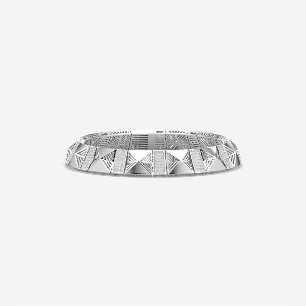 Silver Iced Out Men Bracelet