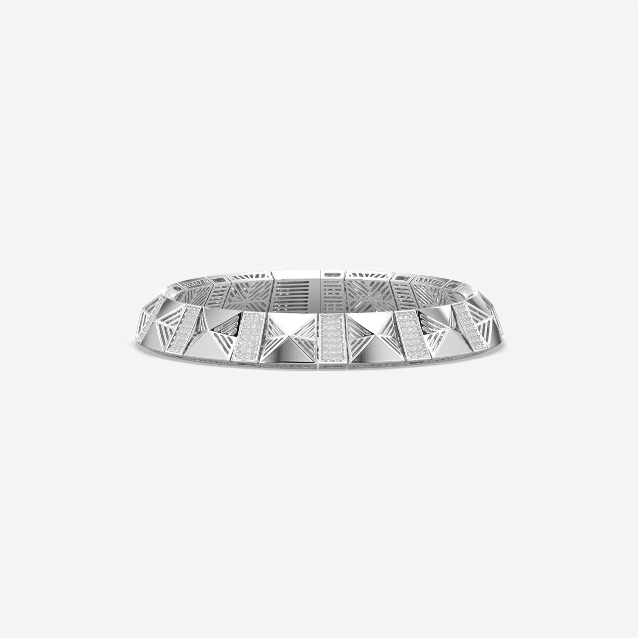 Silver Iced Out Men Bracelet