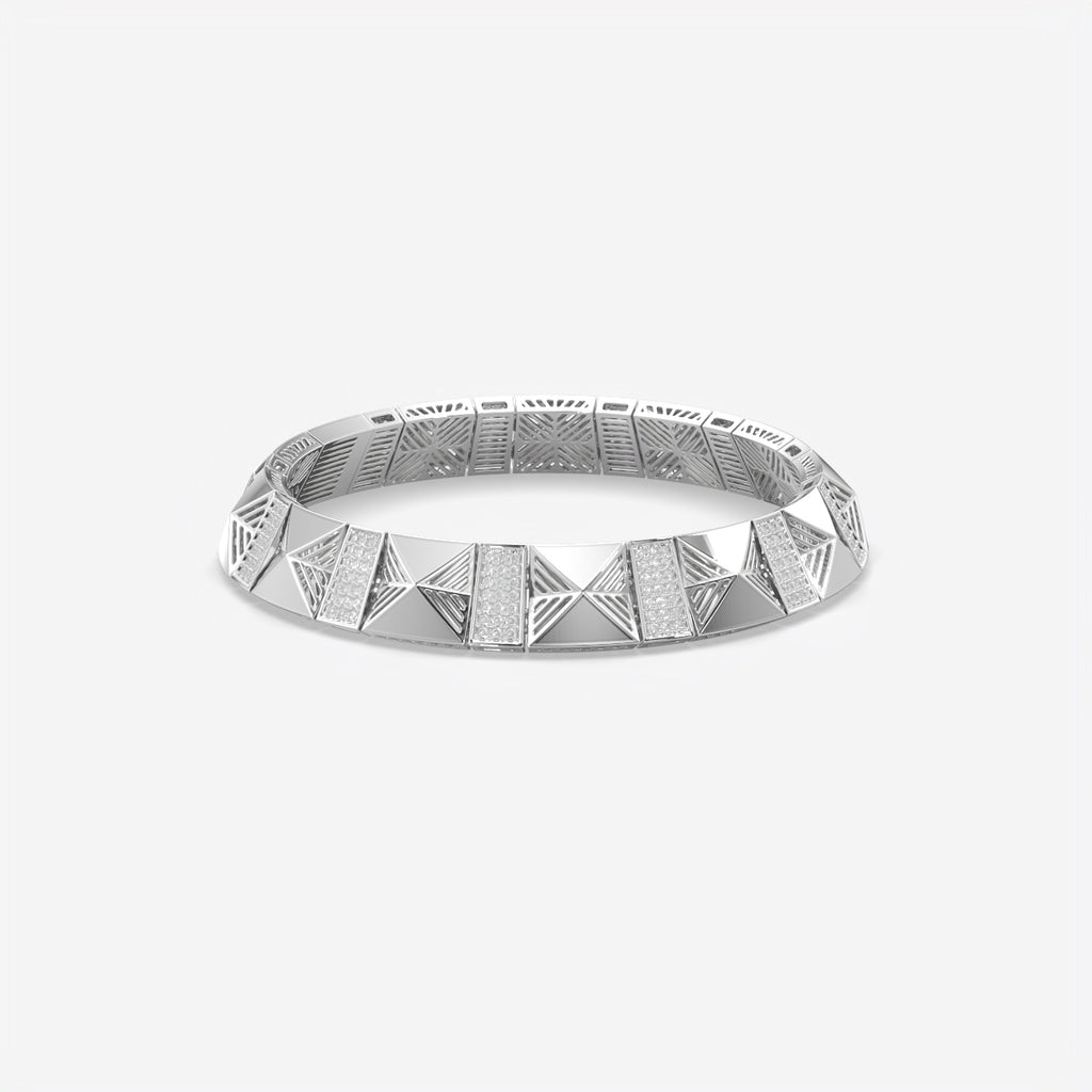Silver Iced Out Men Bracelet