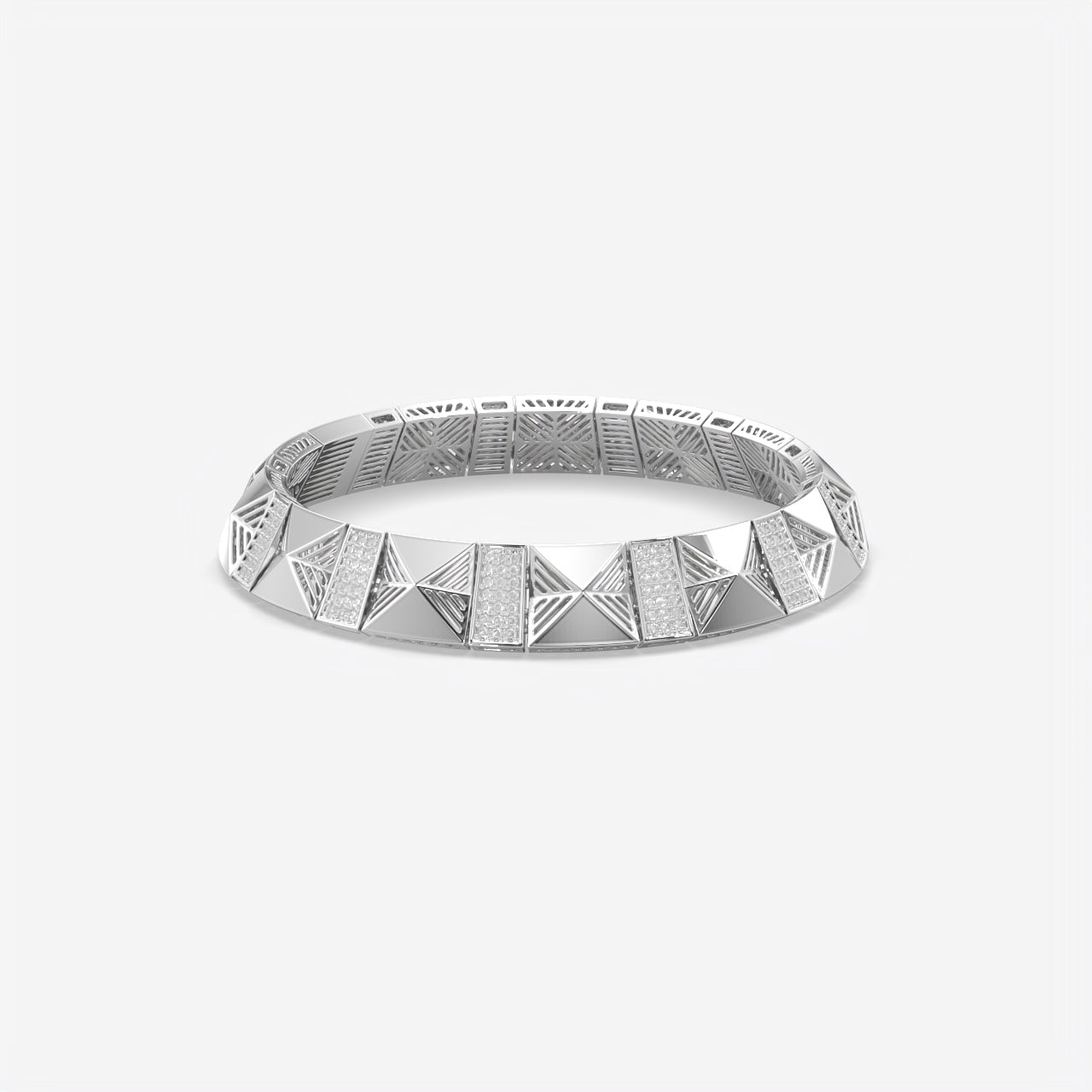 Silver Iced Out Men Bracelet