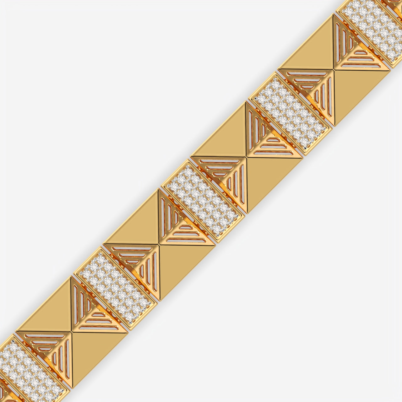 Silver Iced Out Men Bracelet