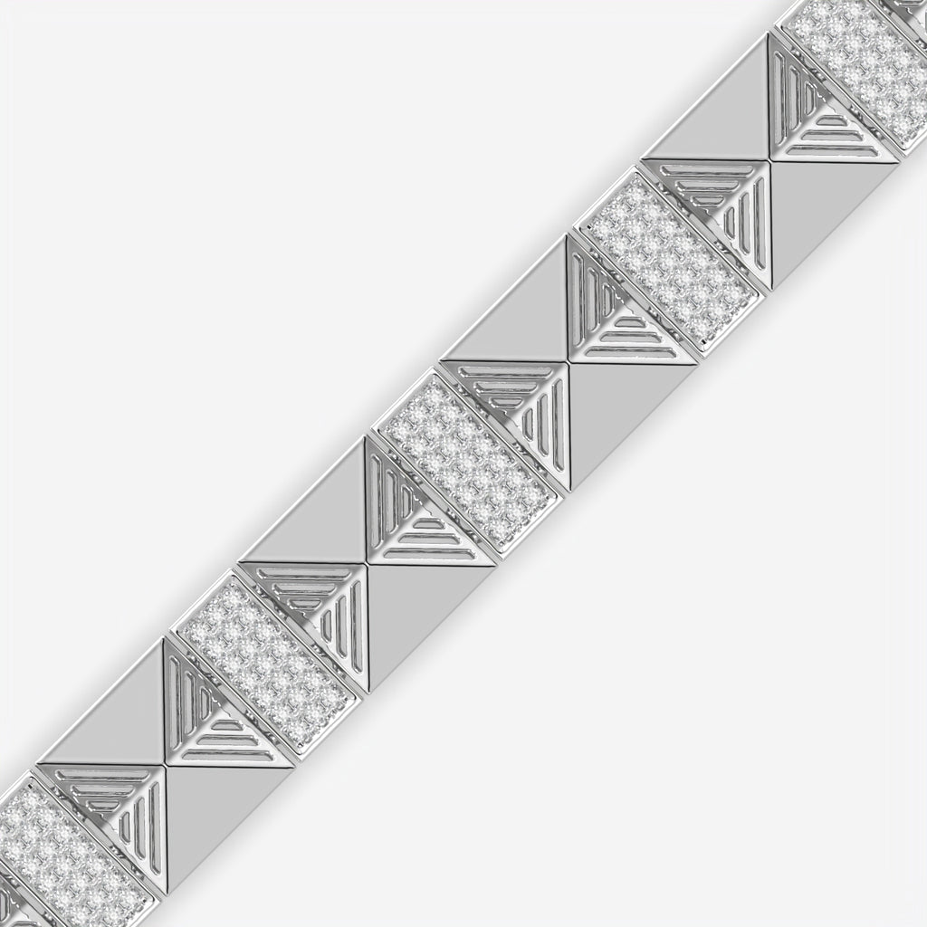 Silver Iced Out Men Bracelet