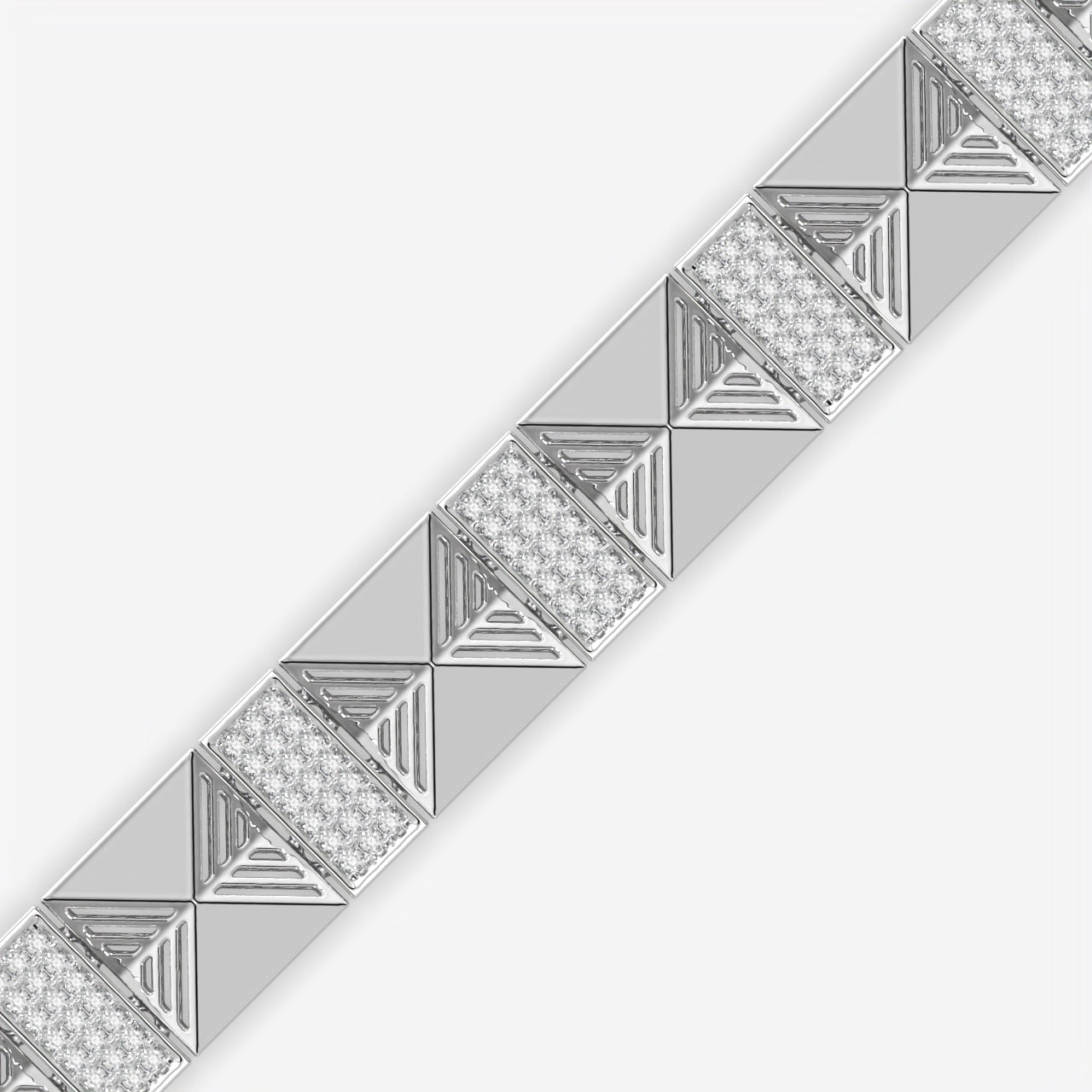 Silver Iced Out Men Bracelet
