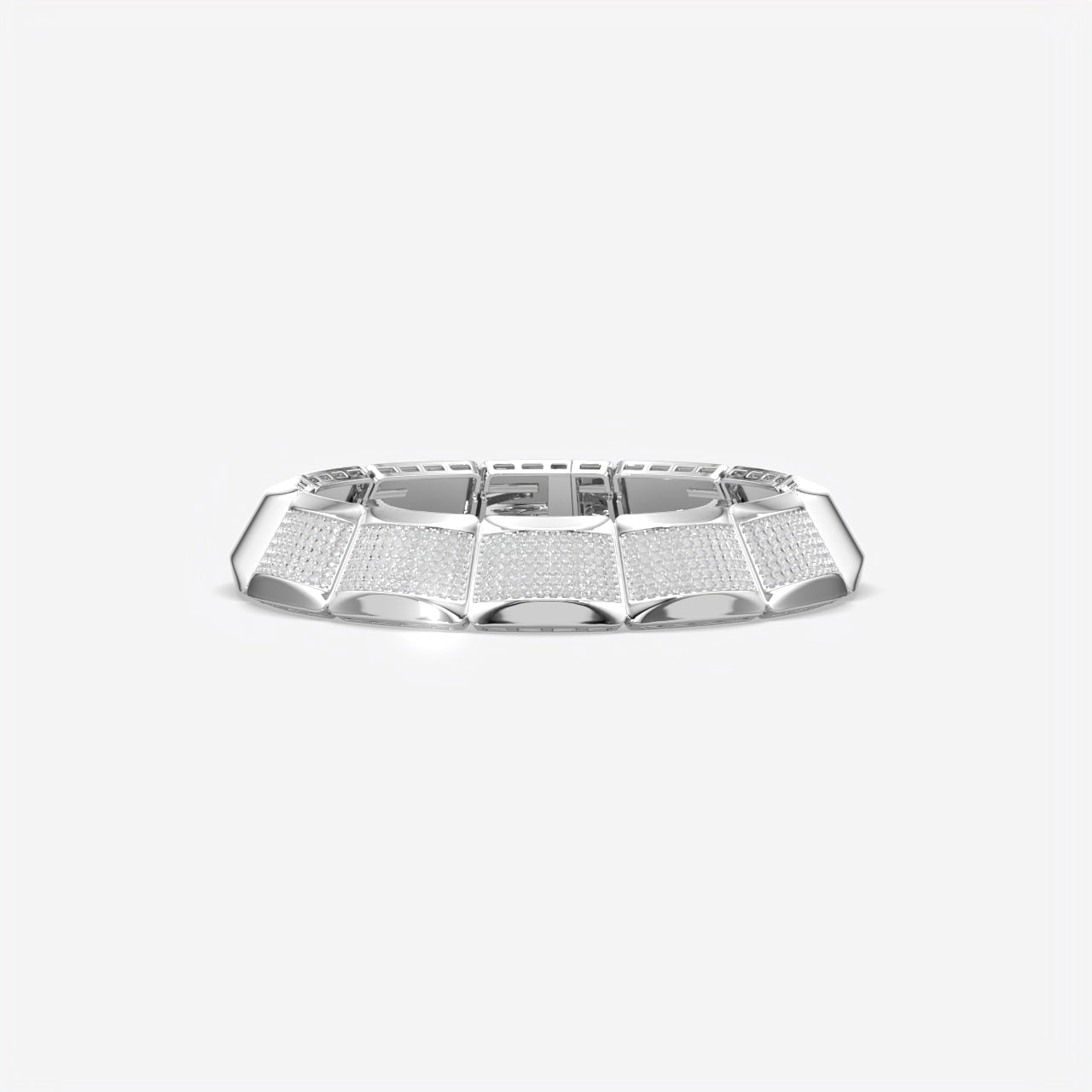 Luxury Men’s Silver Diamond Bracelet