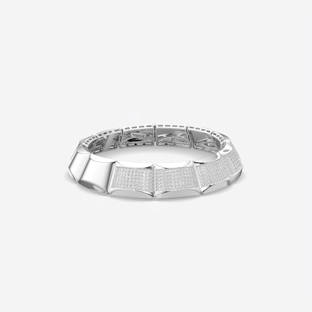 Luxury Men’s Silver Diamond Bracelet