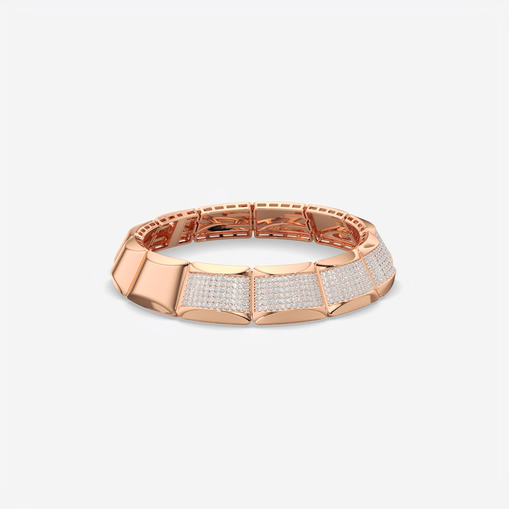 Luxury Men’s Silver Diamond Bracelet