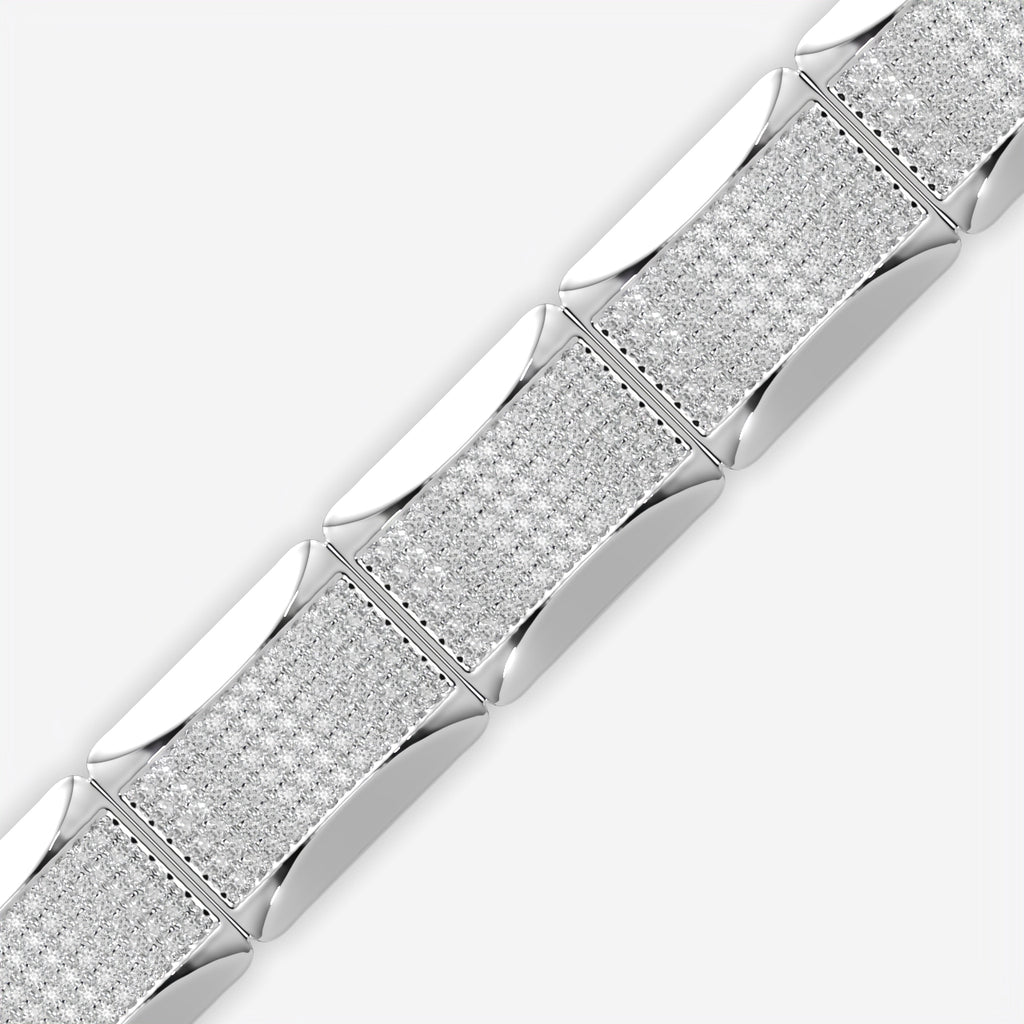Luxury Men’s Silver Diamond Bracelet