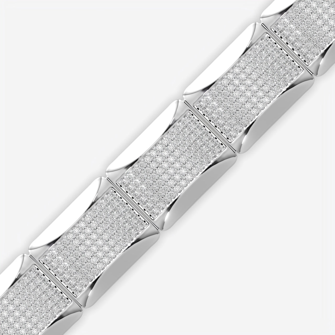 Luxury Men’s Silver Diamond Bracelet
