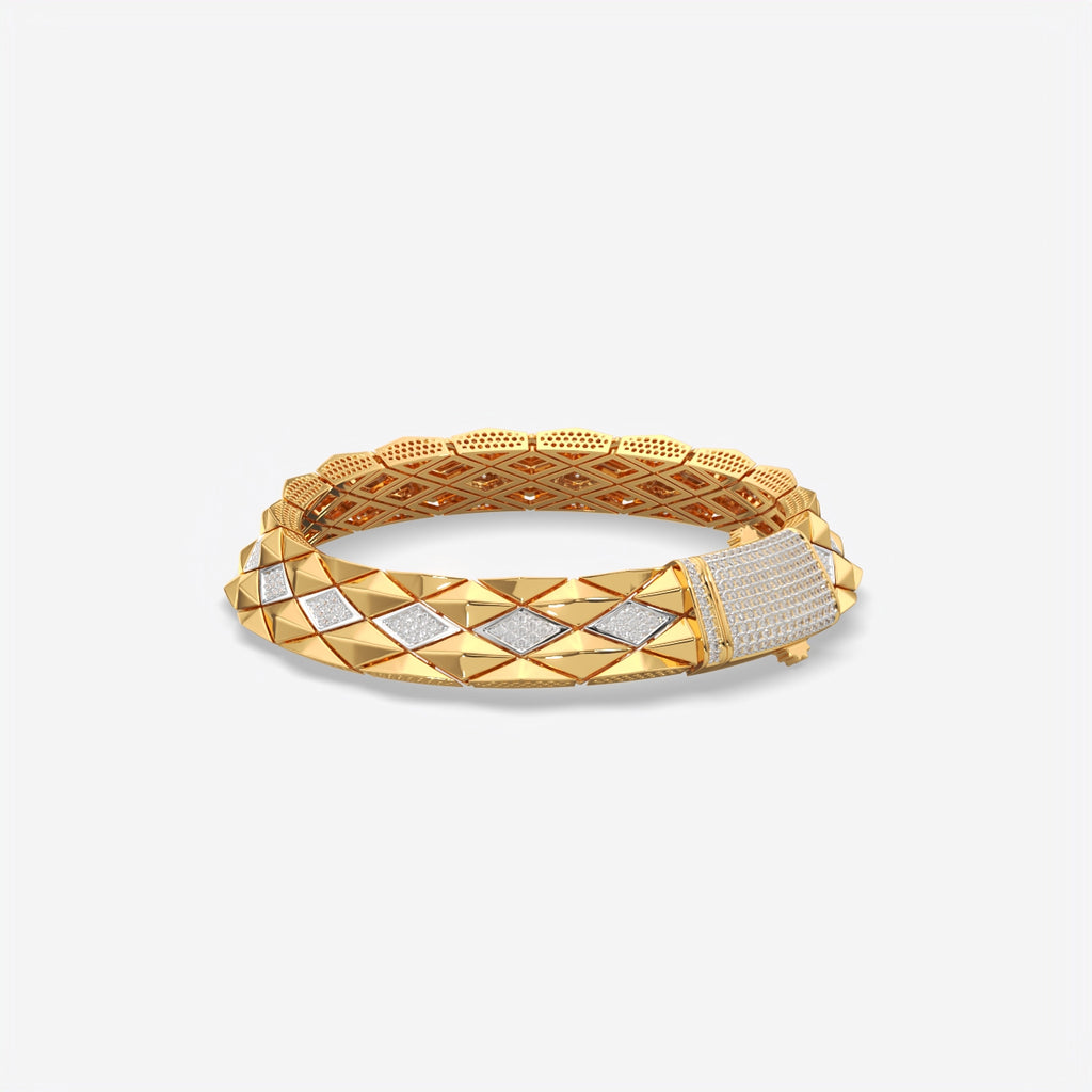 Luxury Geometric Pavé Link Silver Bracelet