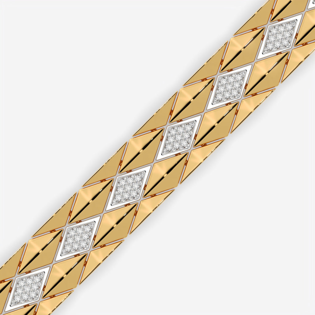 Luxury Geometric Pavé Link Silver Bracelet