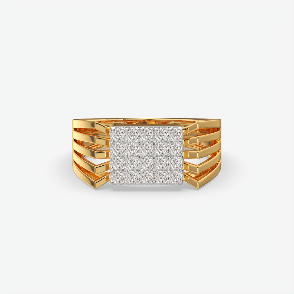 Stellar Ridge Diamond Silver Ring For Men's