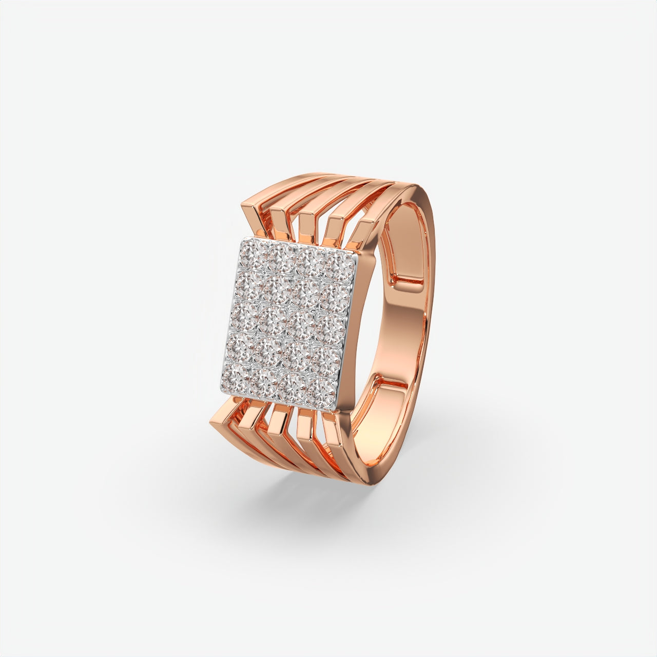 Stellar Ridge Diamond Silver Ring For Men's