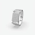 Stellar Ridge Diamond Silver Ring For Men's