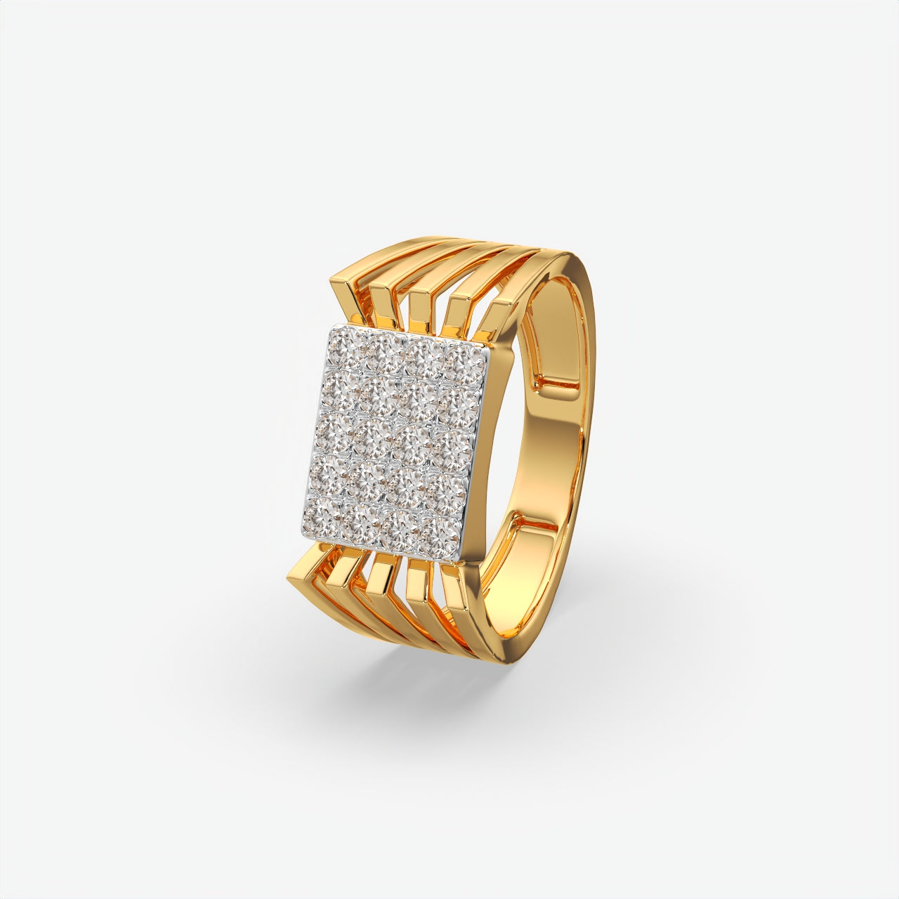 Stellar Ridge Diamond Silver Ring For Men's