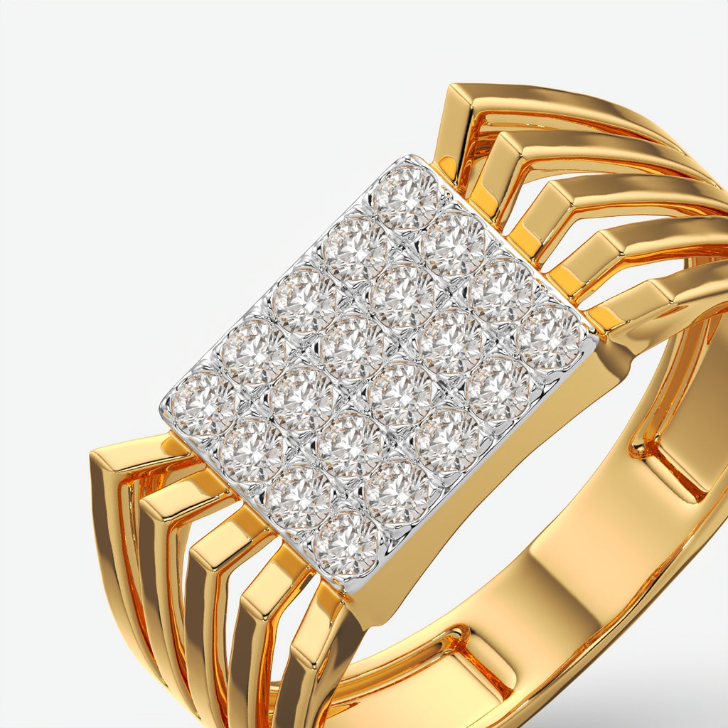 Stellar Ridge Diamond Silver Ring For Men's