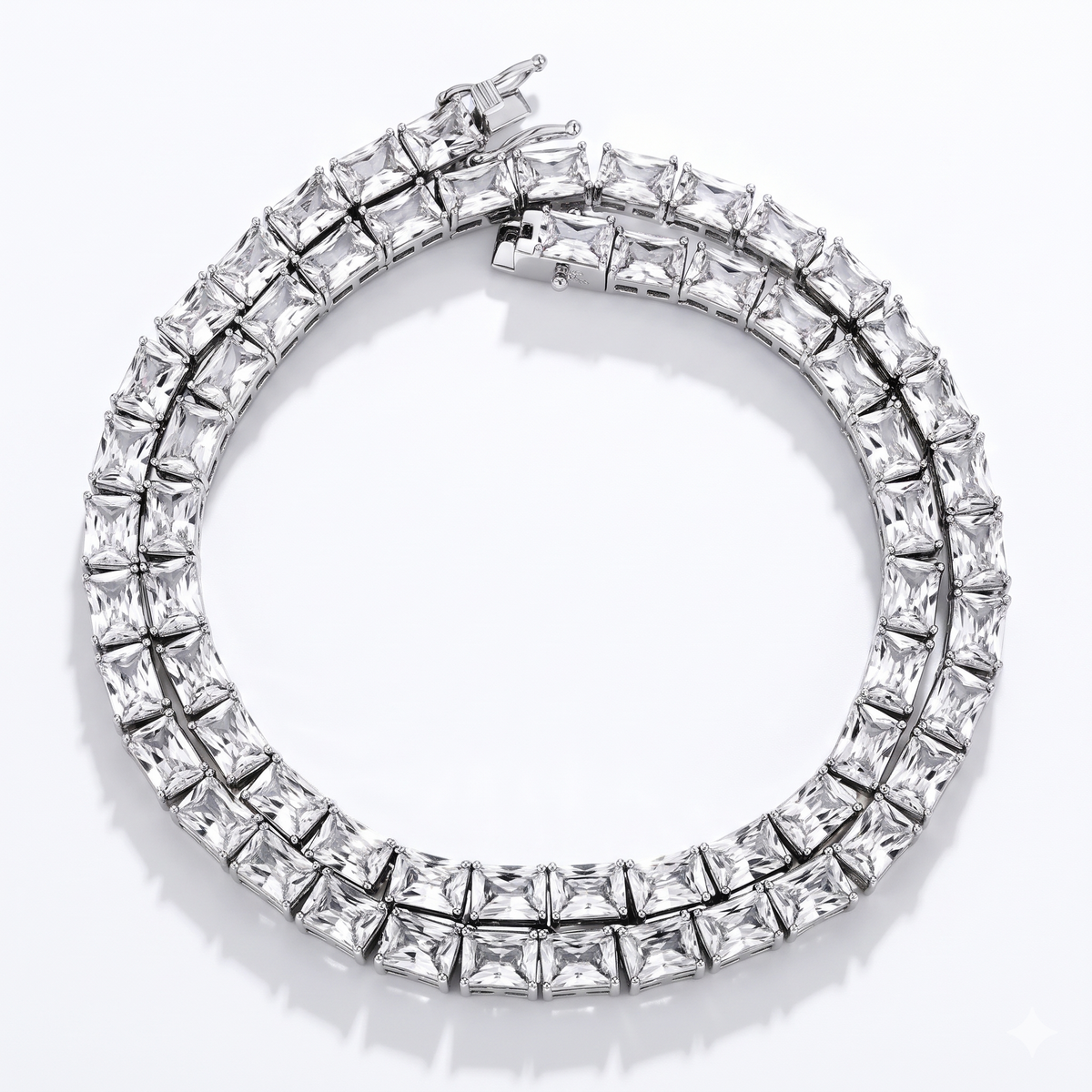 Statement Iced Out Princess Cut Diamond Tennis Chain