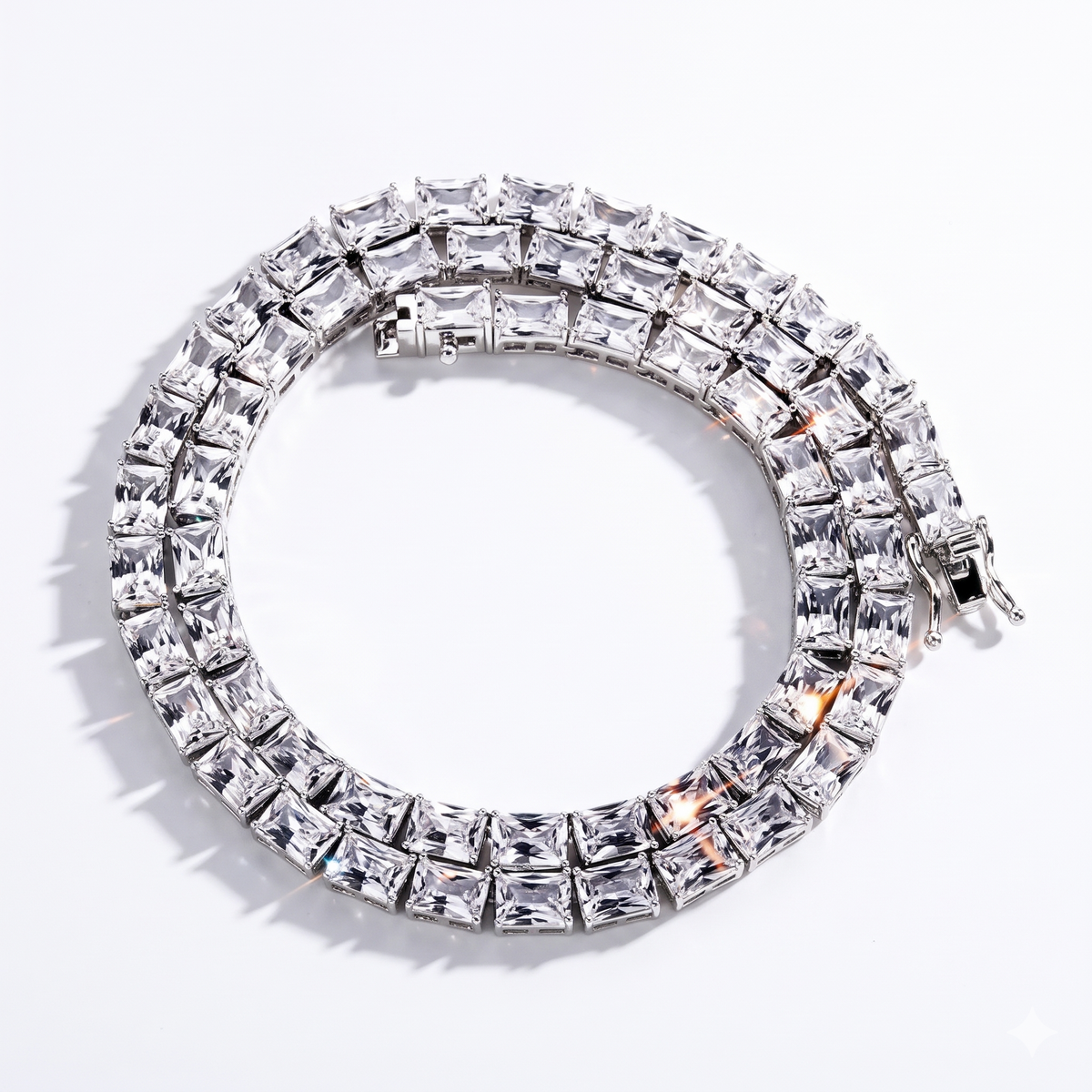 Statement Iced Out Princess Cut Diamond Tennis Chain