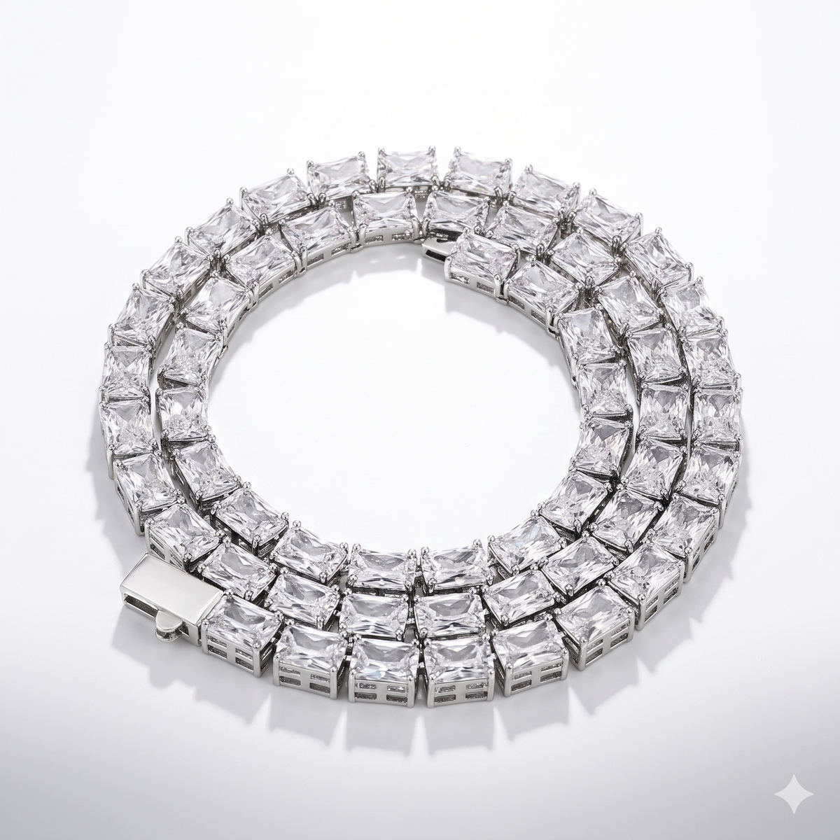 Statement Iced Out Princess Cut Diamond Tennis Chain