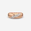 925 Sterling Silver Diamond Accent Ring for Women | Elegant Curved Band Ring | Sparkling Everyday Luxury Jewelry
