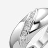 925 Sterling Silver Diamond Accent Ring for Women | Elegant Curved Band Ring | Sparkling Everyday Luxury Jewelry