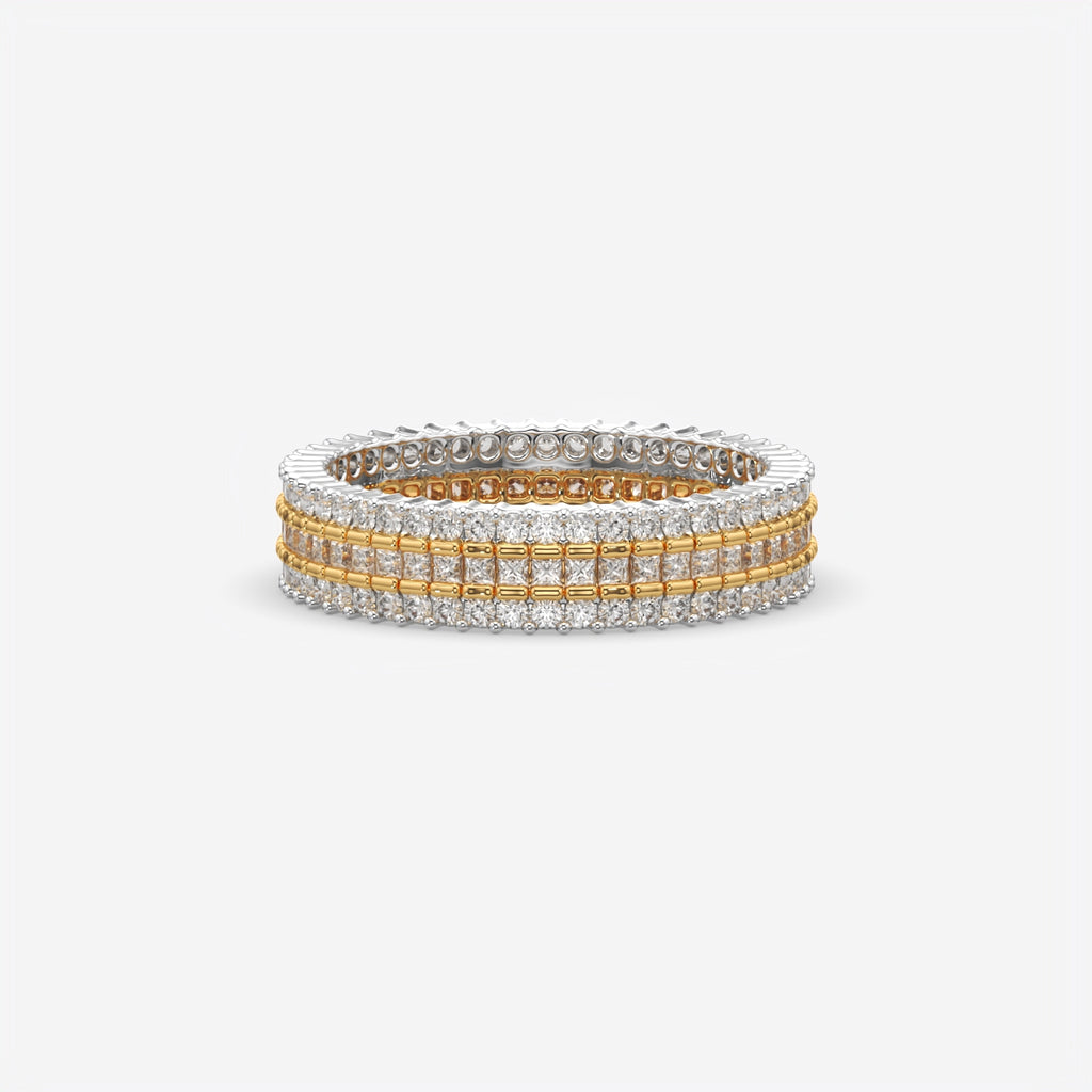Multi-Row Diamond Wedding Band Ring
