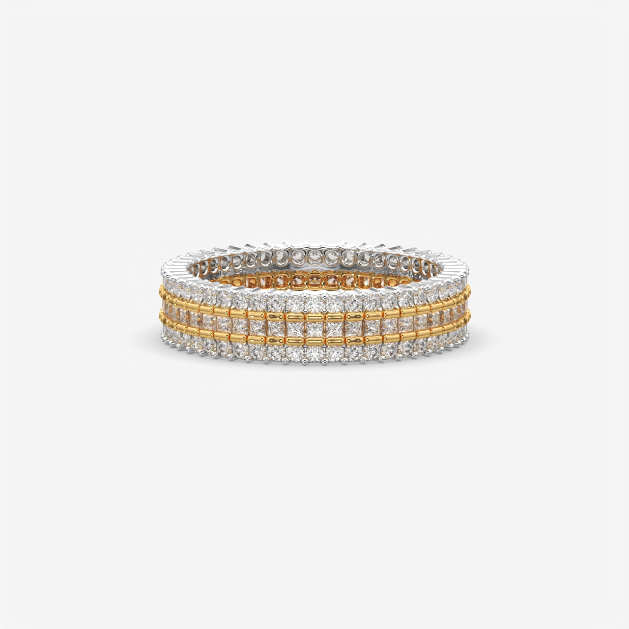 Multi-Row Diamond Wedding Band Ring