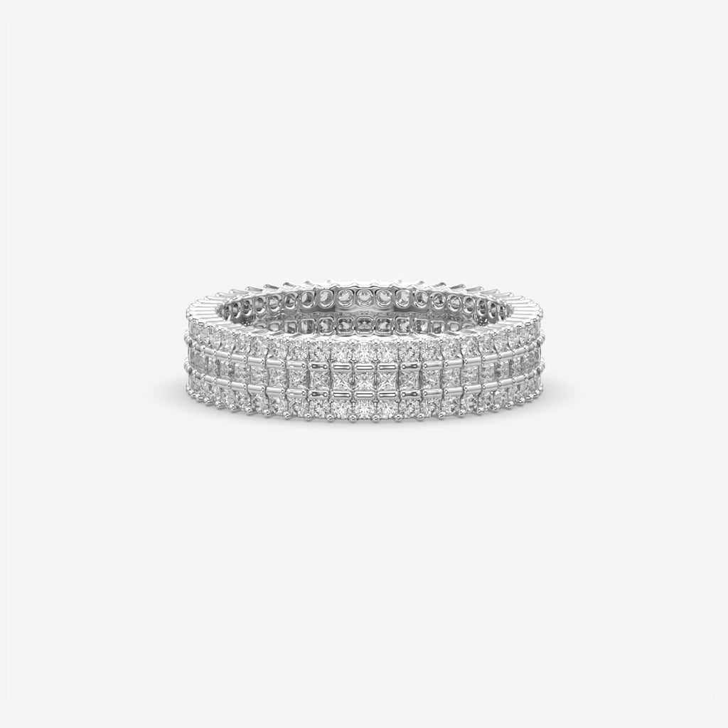 Multi-Row Diamond Wedding Band Ring