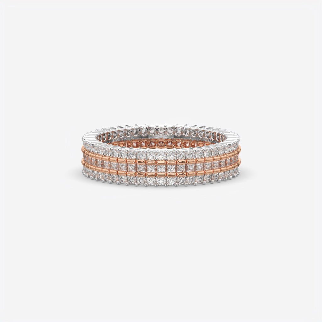 Multi-Row Diamond Wedding Band Ring