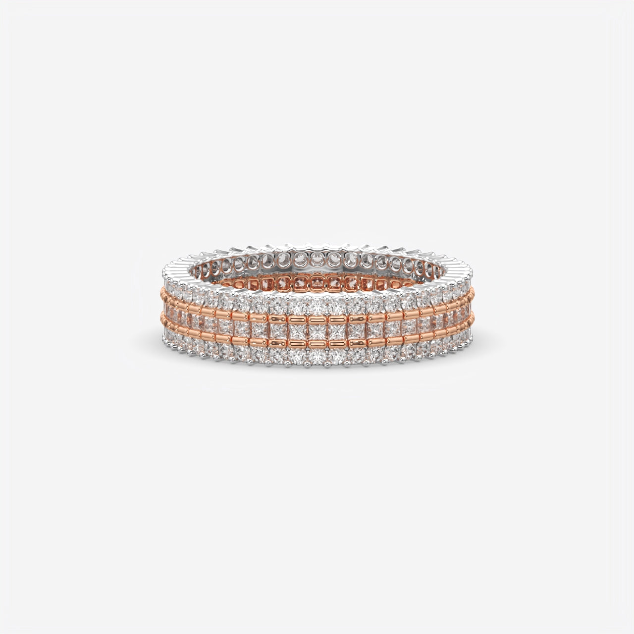 Multi-Row Diamond Wedding Band Ring