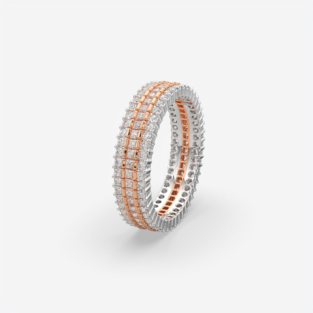 Multi-Row Diamond Wedding Band Ring