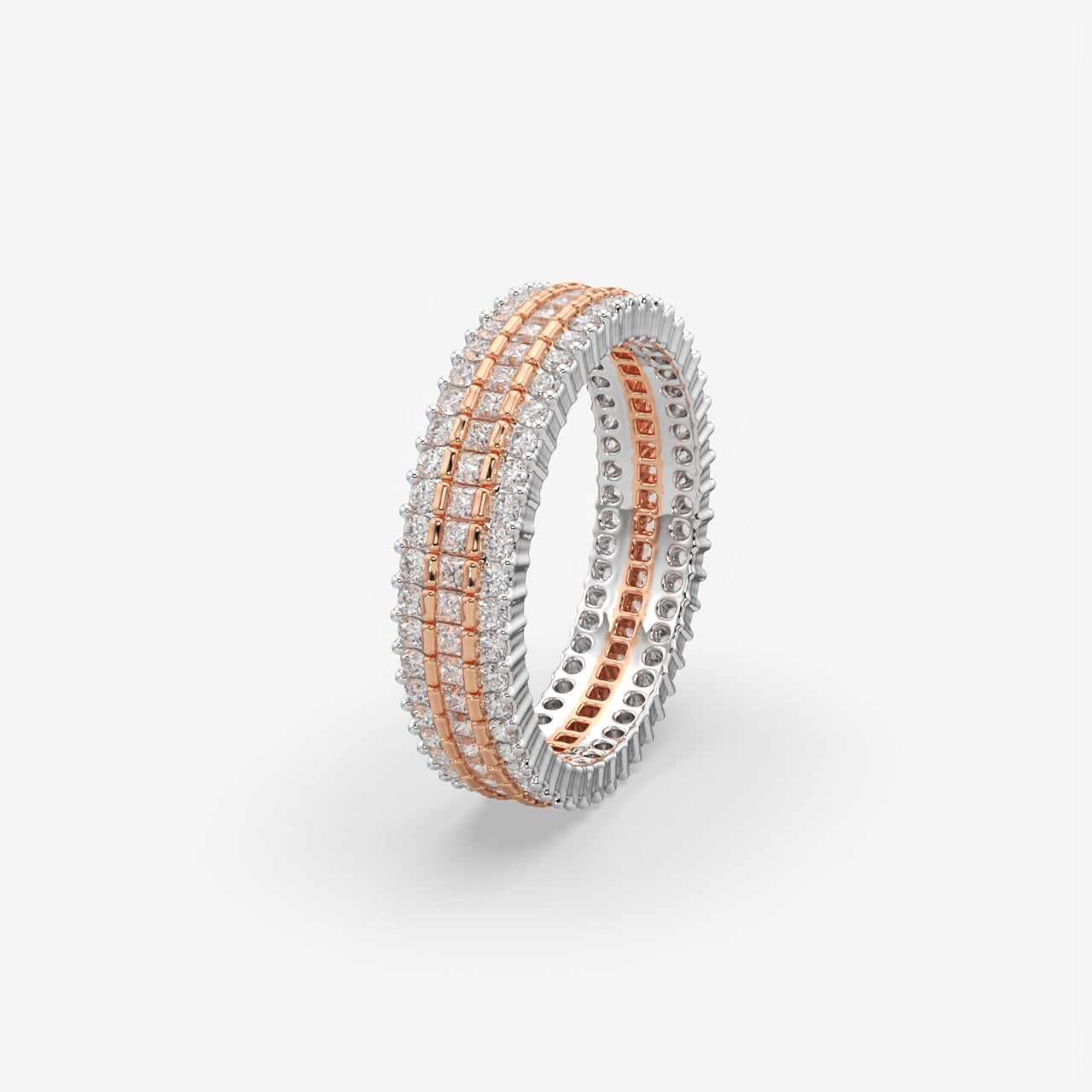 Multi-Row Diamond Wedding Band Ring