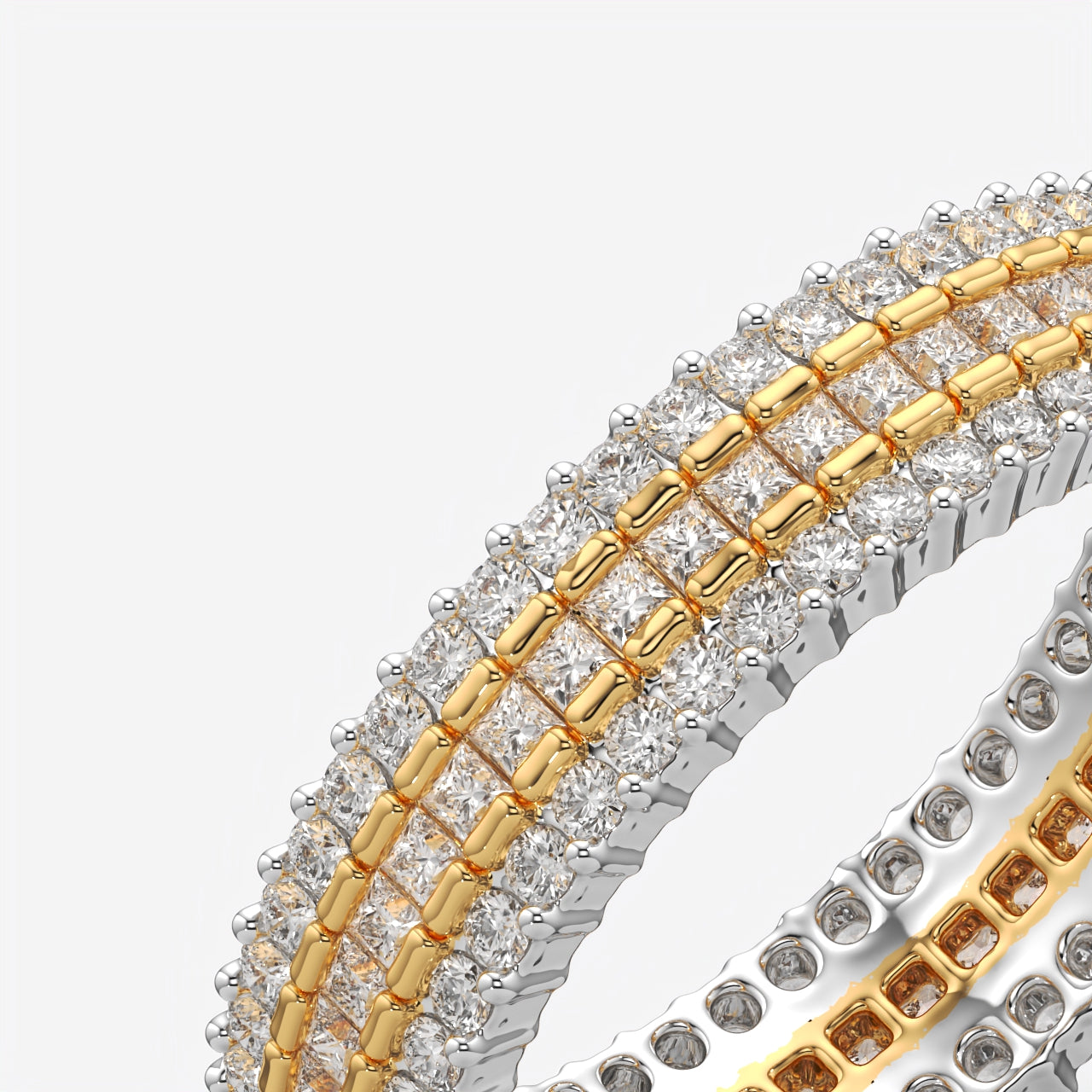 Multi-Row Diamond Wedding Band Ring