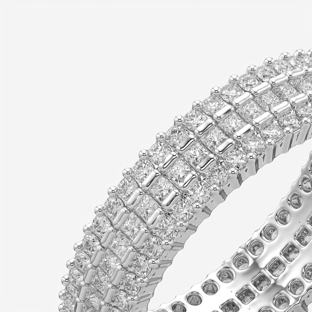 Multi-Row Diamond Wedding Band Ring