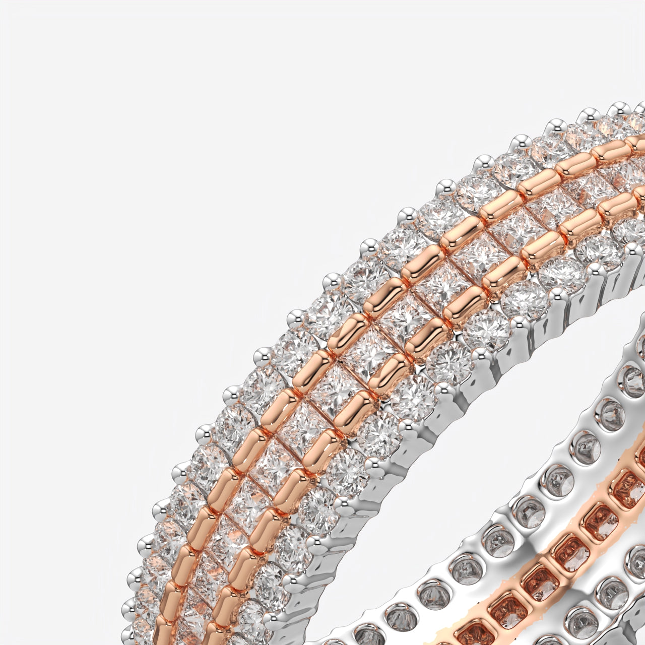 Multi-Row Diamond Wedding Band Ring